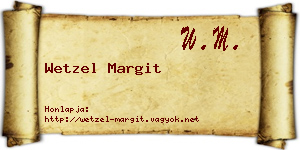 Wetzel Margit névjegykártya